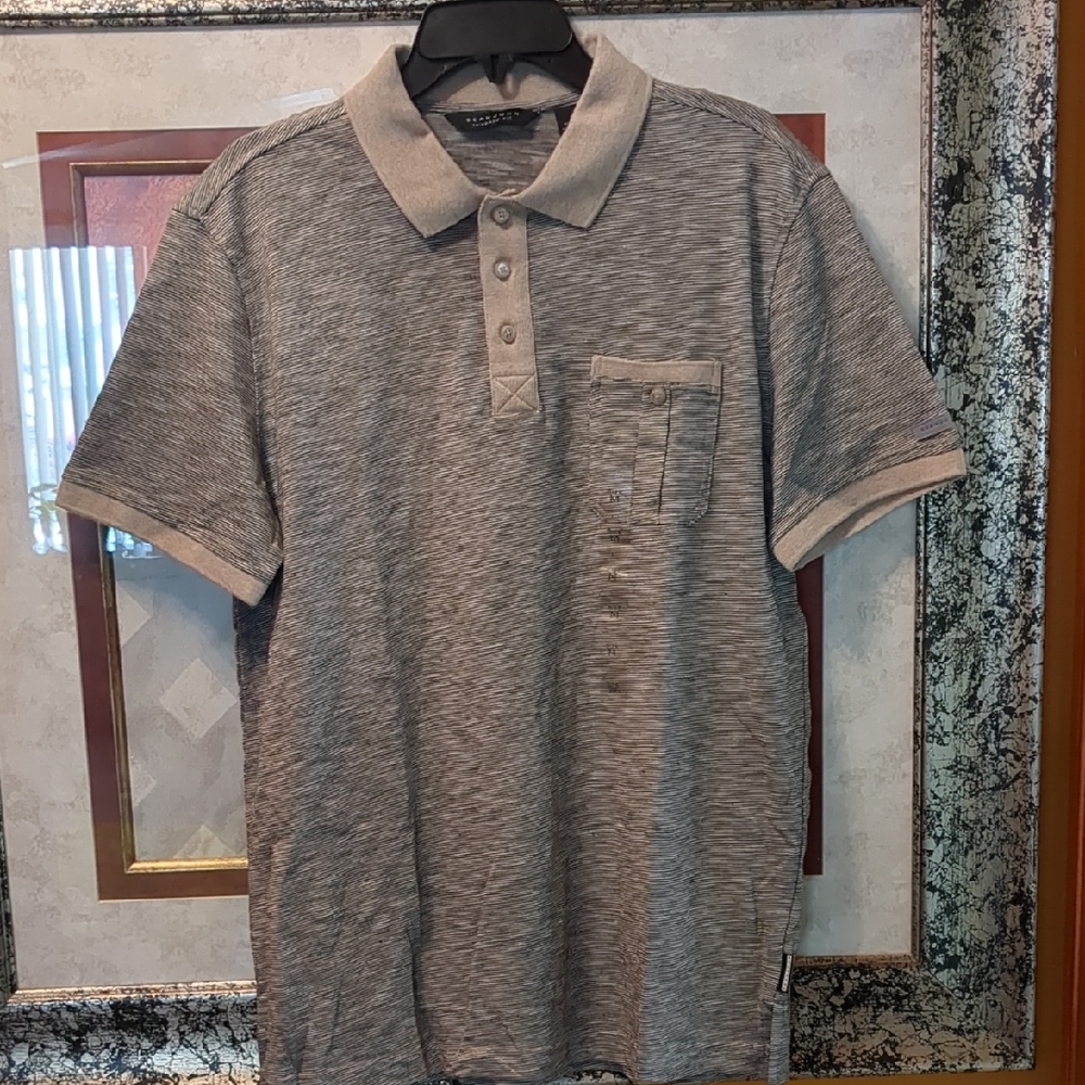 Alfani Gray Polo Shirt Classic Casual Style
